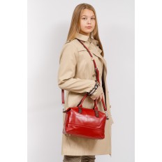 На фото 5 - Сумка женская boxbag из натуральной кожи, цвет красный