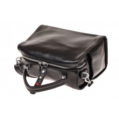 На фото 3 - Мягкая сумка-коробочка из натуральной кожи, цвет черный
