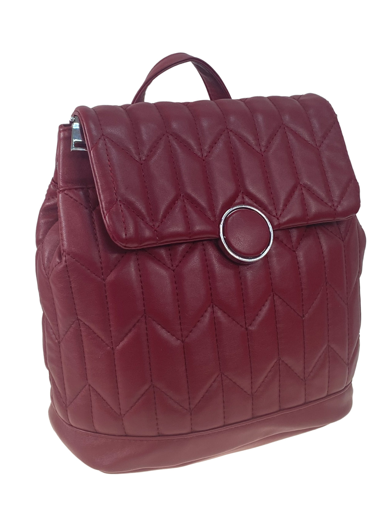 На фото 1 - Женский рюкзак   из искусственной кожи, цвет бордовый
