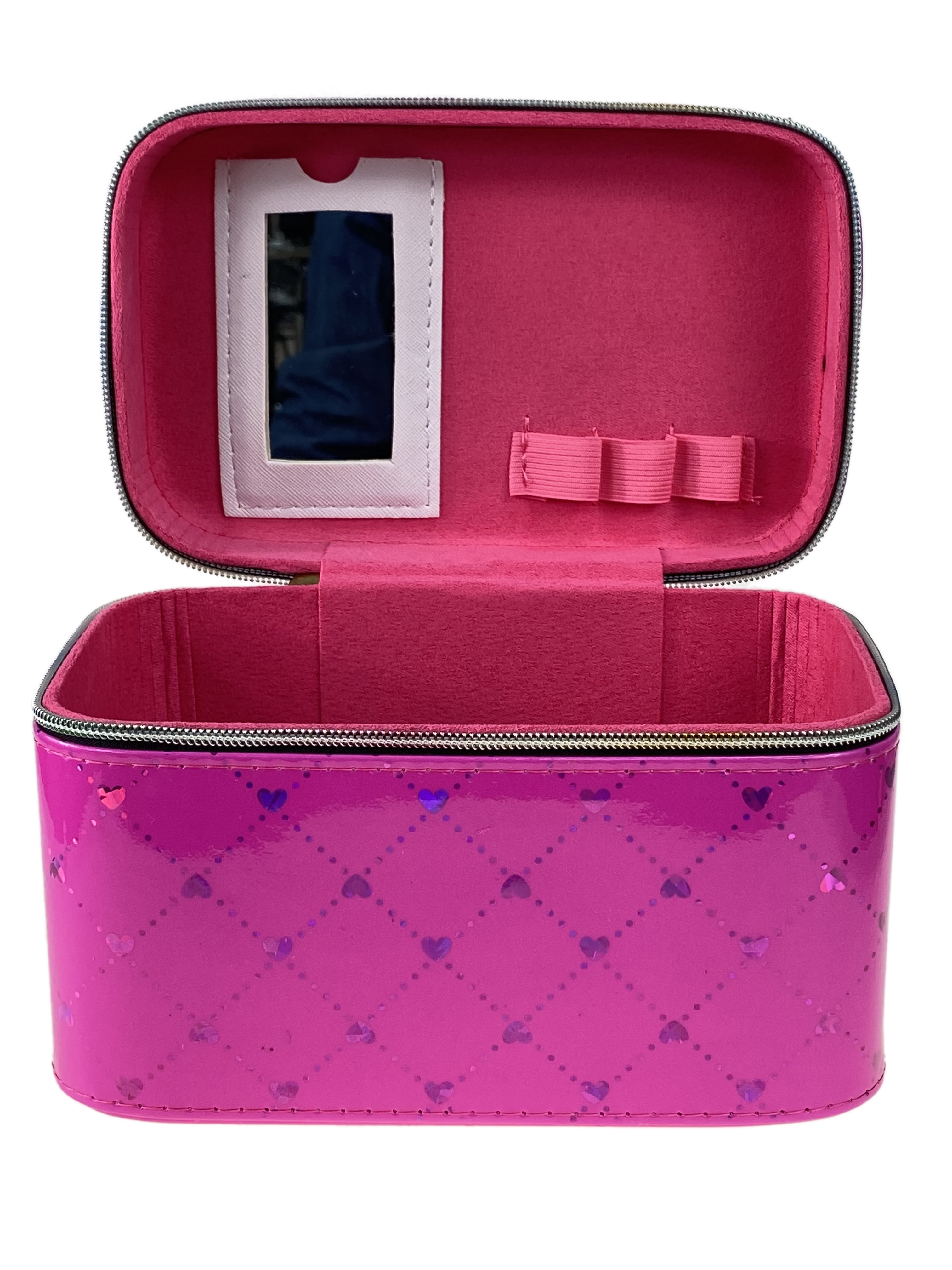 На фото 1 - Косметичка чемоданчик, цвет розовый