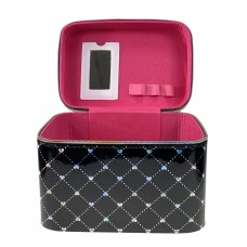 На фото 1 - Косметичка чемоданчик, цвет черный