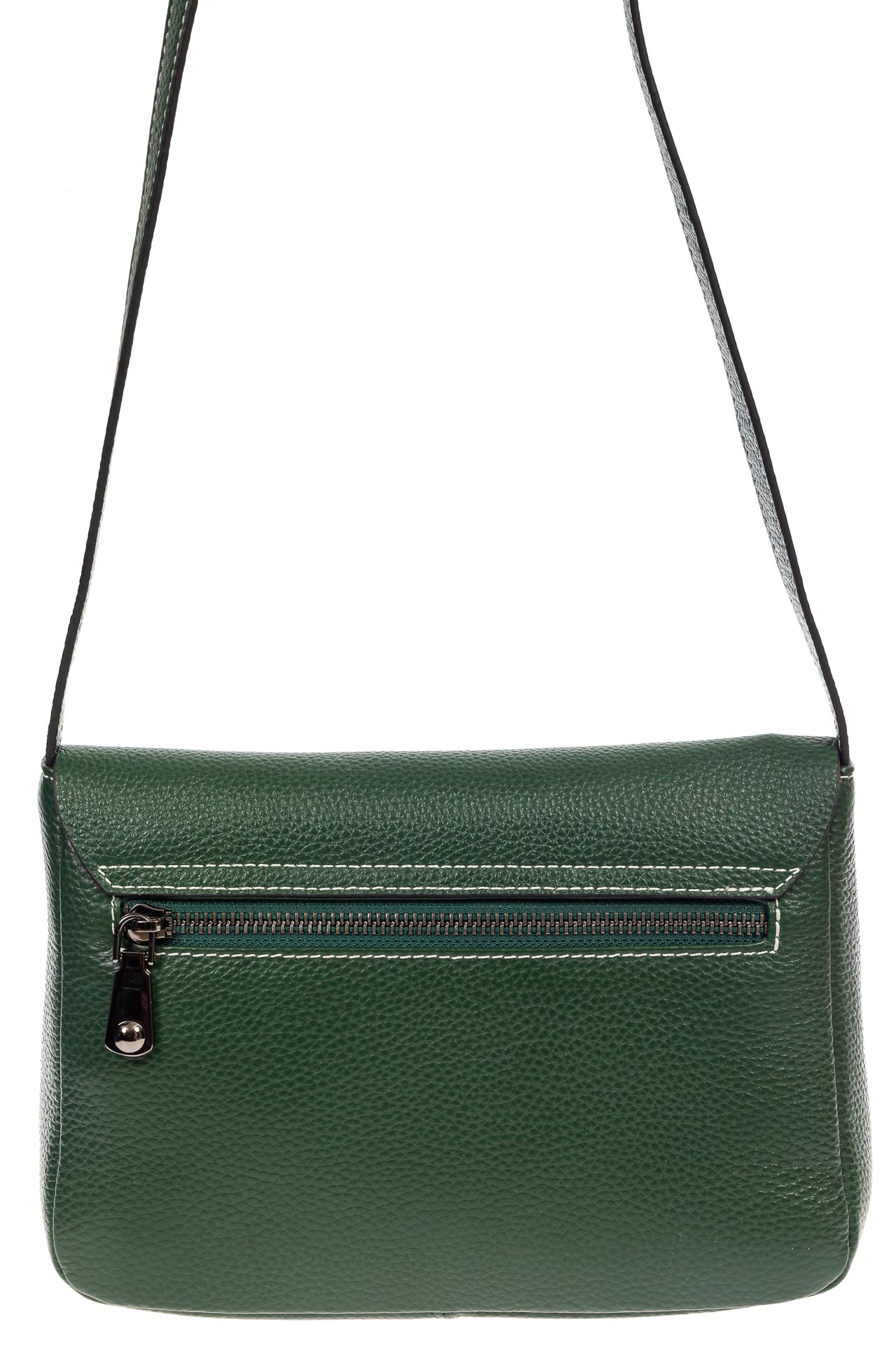 На фото 3 - Женская сумка-мессенджер из натуральной кожи, цвет зелёный