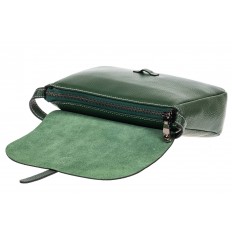 На фото 4 - Женская сумка-мессенджер из натуральной кожи, цвет зелёный