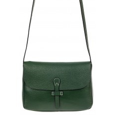 На фото 5 - Женская сумка-мессенджер из натуральной кожи, цвет зелёный