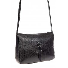 На фото 1 - Женская сумка-мессенджер из натуральной кожи, цвет чёрный