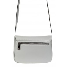 На фото 3 - Женская сумка-мессенджер из натуральной кожи, цвет серый
