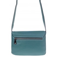 На фото 3 - Женская сумка-мессенджер из натуральной кожи, цвет серая бирюза