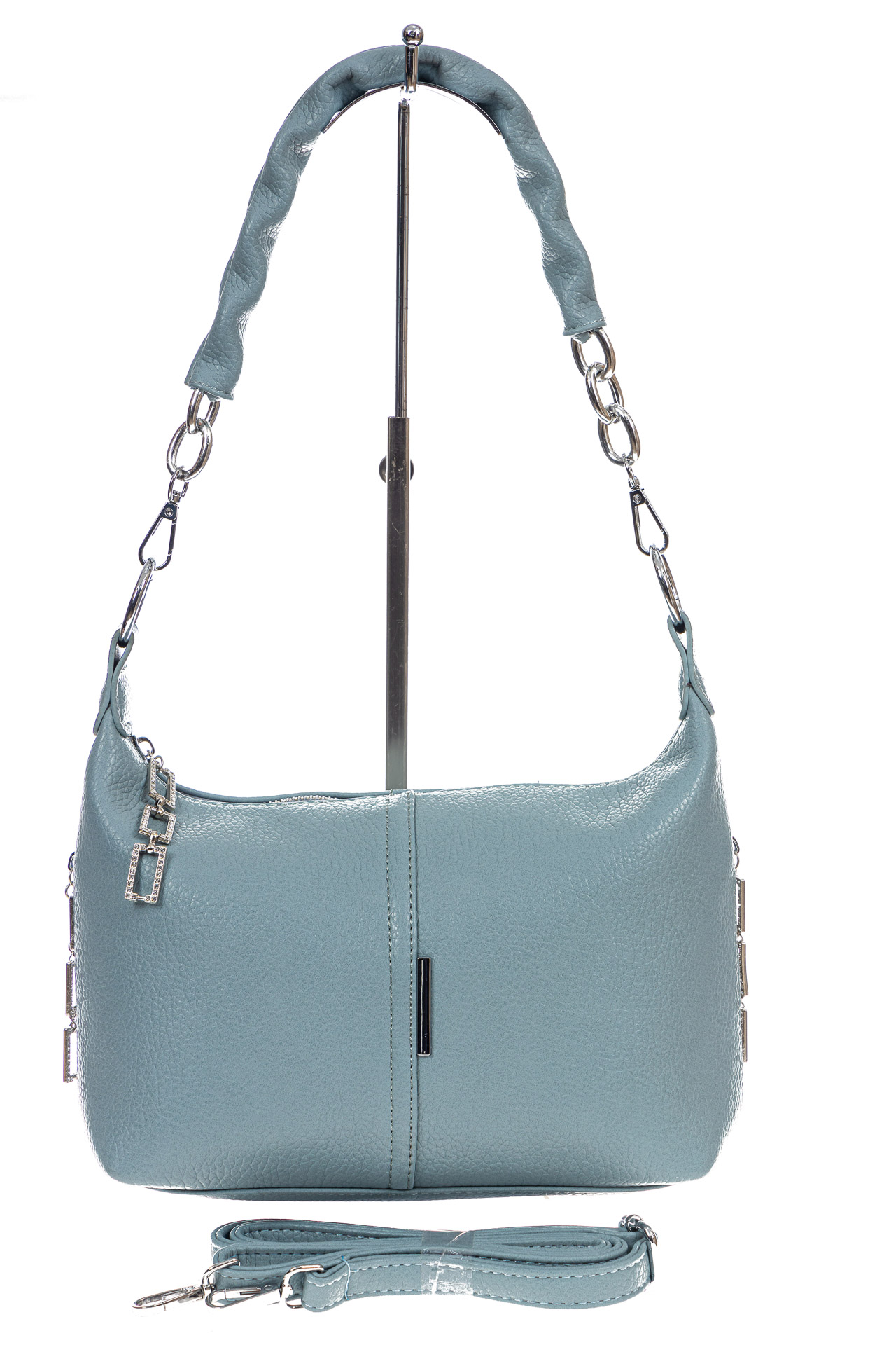 На фото 2 - Женская сумка из искусственной кожи, цвет голубой