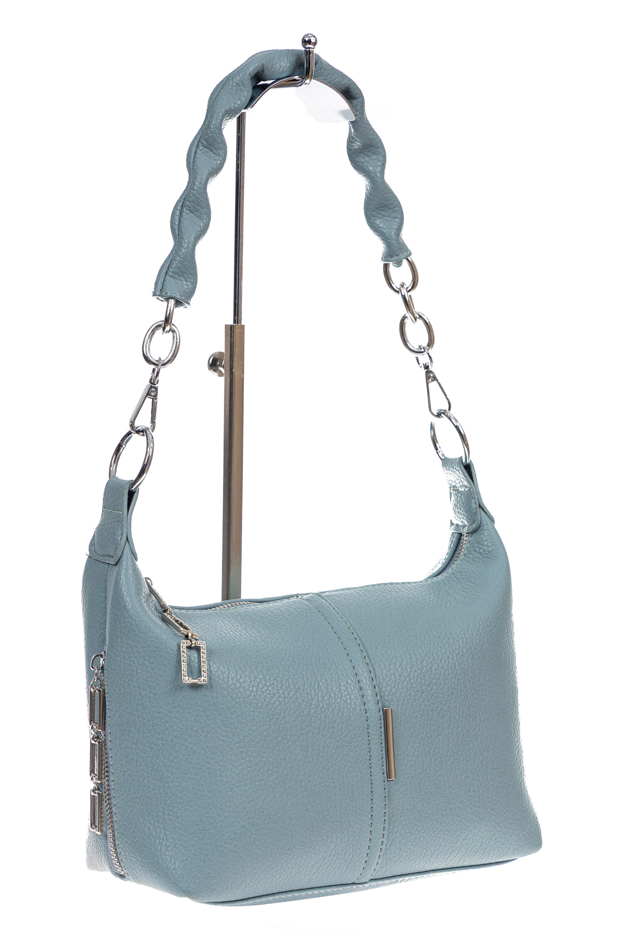 На фото 3 - Женская сумка из искусственной кожи, цвет голубой