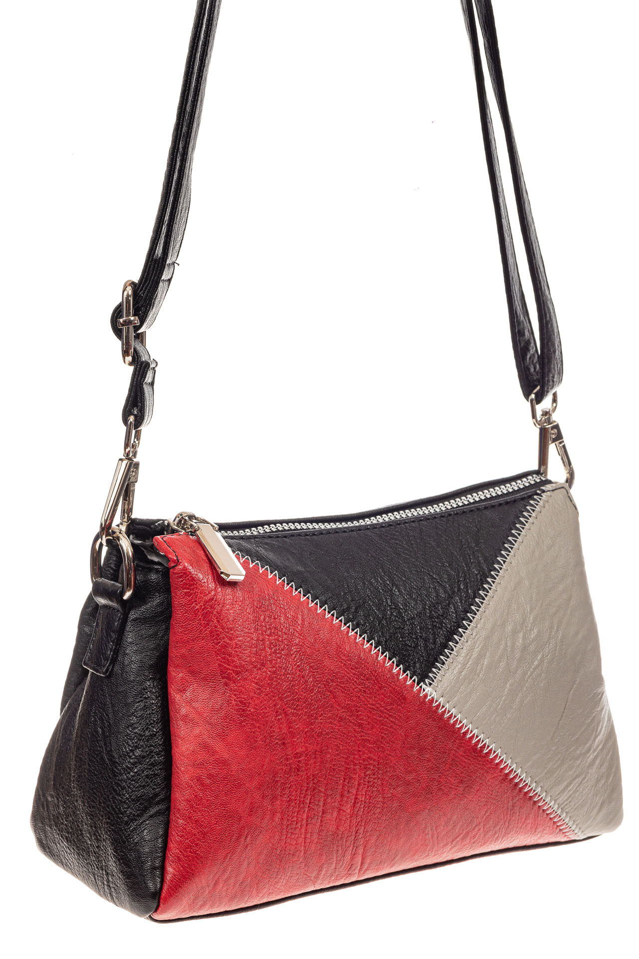 На фото 1 - Базовая женская сумка из искусственной кожи, цвет красный