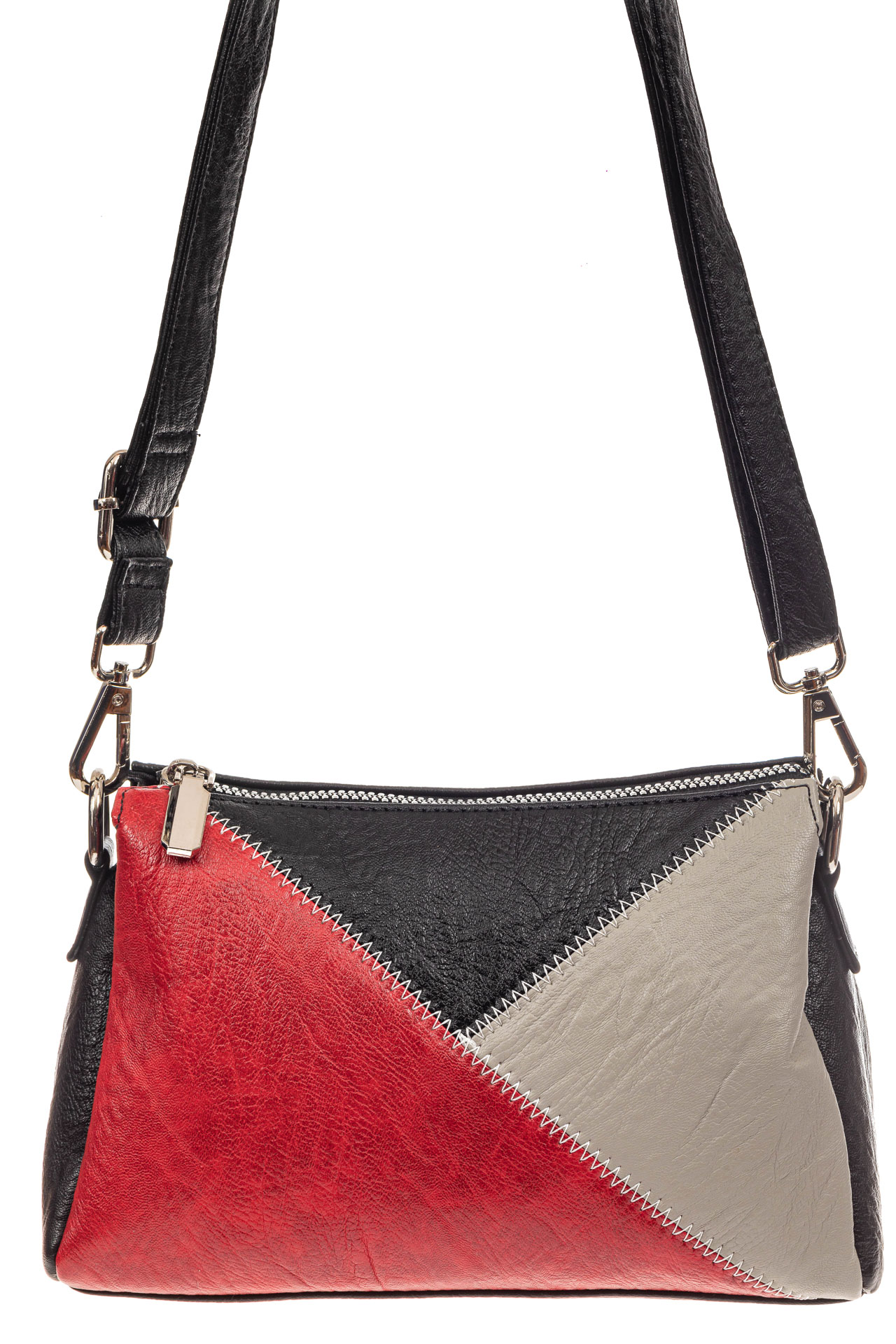 На фото 2 - Базовая женская сумка из искусственной кожи, цвет красный