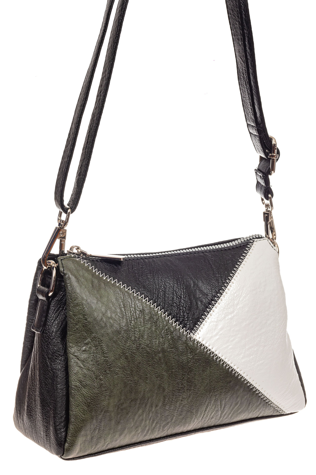 На фото 1 - Базовая женская сумка из искусственной кожи, цвет зеленый