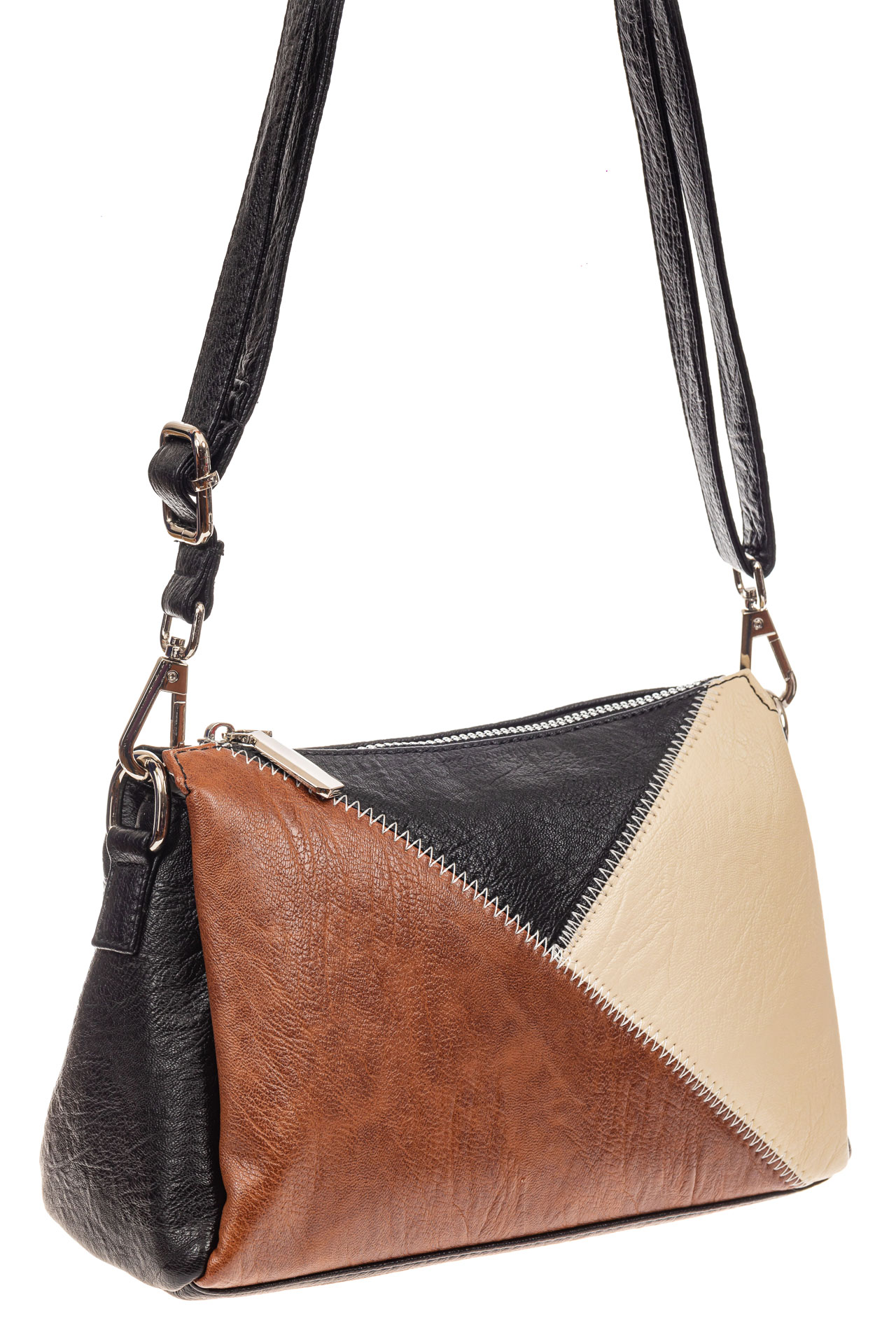 На фото 1 - Базовая женская сумка из искусственной кожи, цвет коричневый