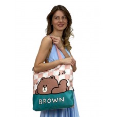На фото 1 - Женская сумка шоппер из текстиля, мультицвет