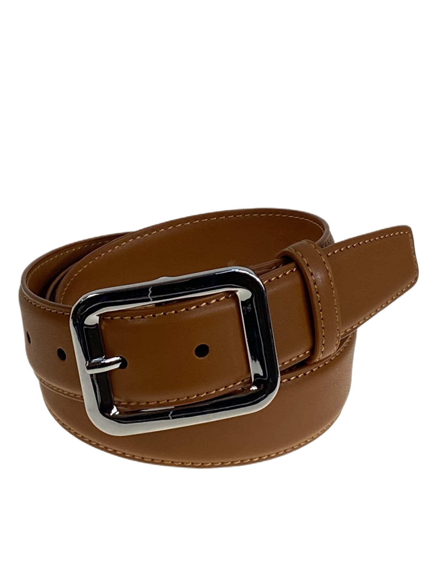 На фото 1 - Ремень женский из натуральной кожи, цвет коричгнво-рыжий