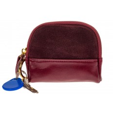 На фото 2 - Женская ключница из натуральной кожи и замши, цвет бордо