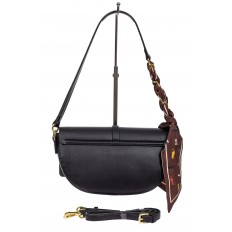 На фото 3 - Женская сумка-седло из искусственной кожи с твилли, чёрная