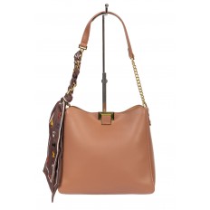 На фото 2 - Женская сумка тоут из искусственной кожи с твилли, цвет пудровый