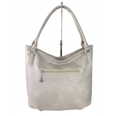 На фото 3 - Женская сумка-мешок из экокожи, цвет серый