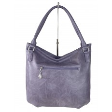На фото 3 - Женская сумка-мешок из экокожи, цвет фиолетовый