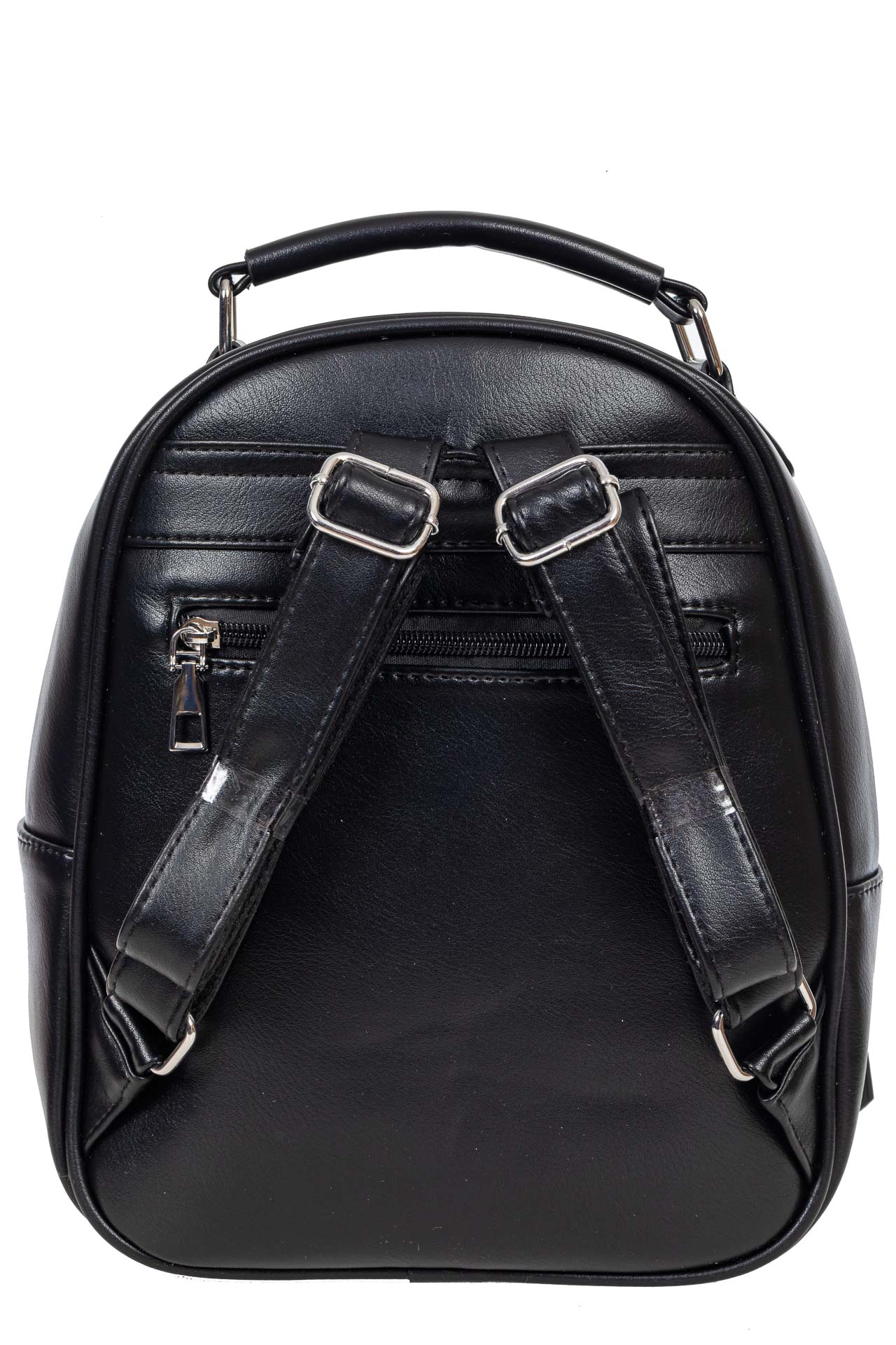 На фото 3 - Рюкзак женский из гладкой экокожи, цвет чёрный