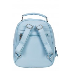 На фото 3 - Рюкзак женский из гладкой экокожи, цвет голубой
