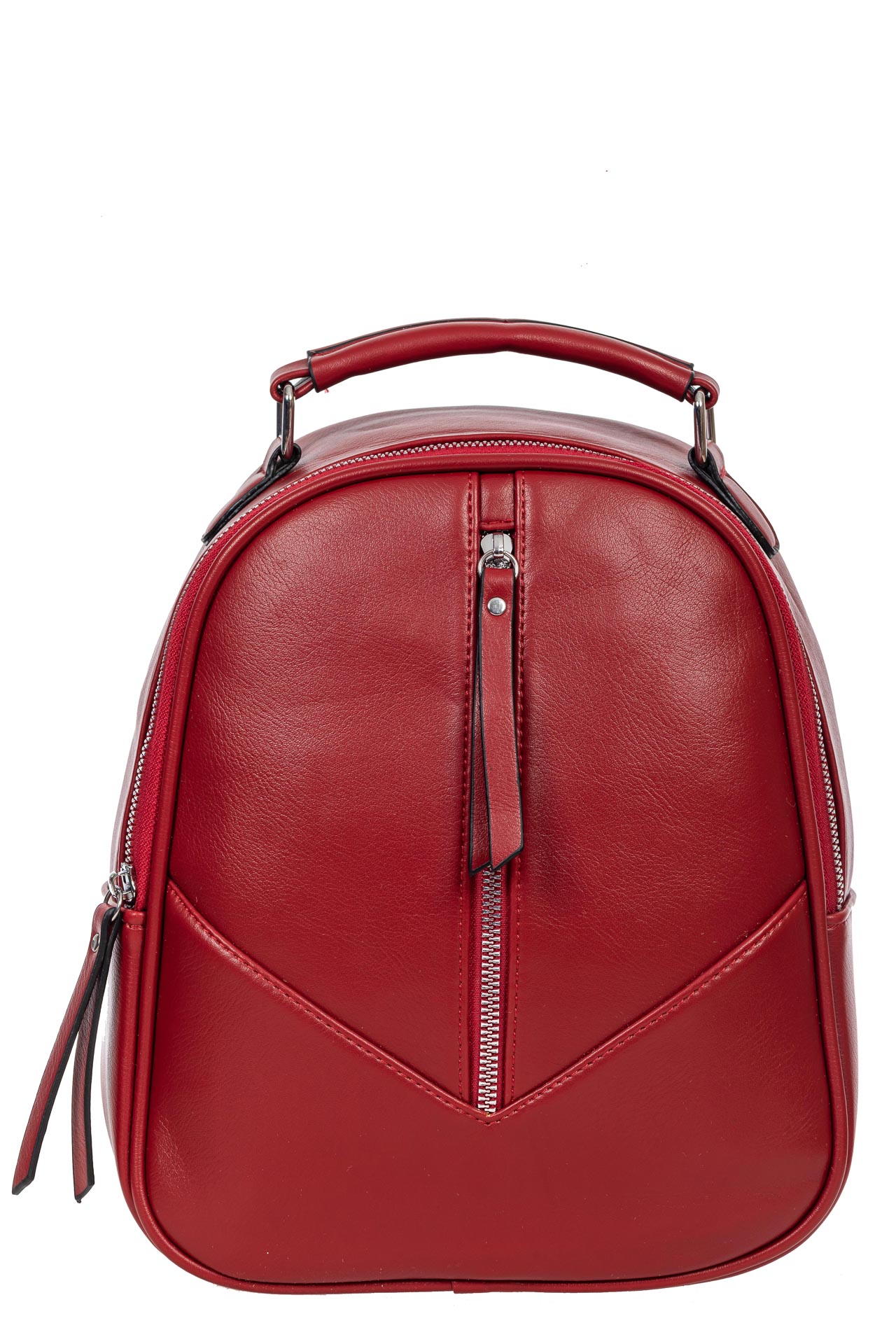 На фото 2 - Рюкзак женский из гладкой экокожи, цвет бордовый