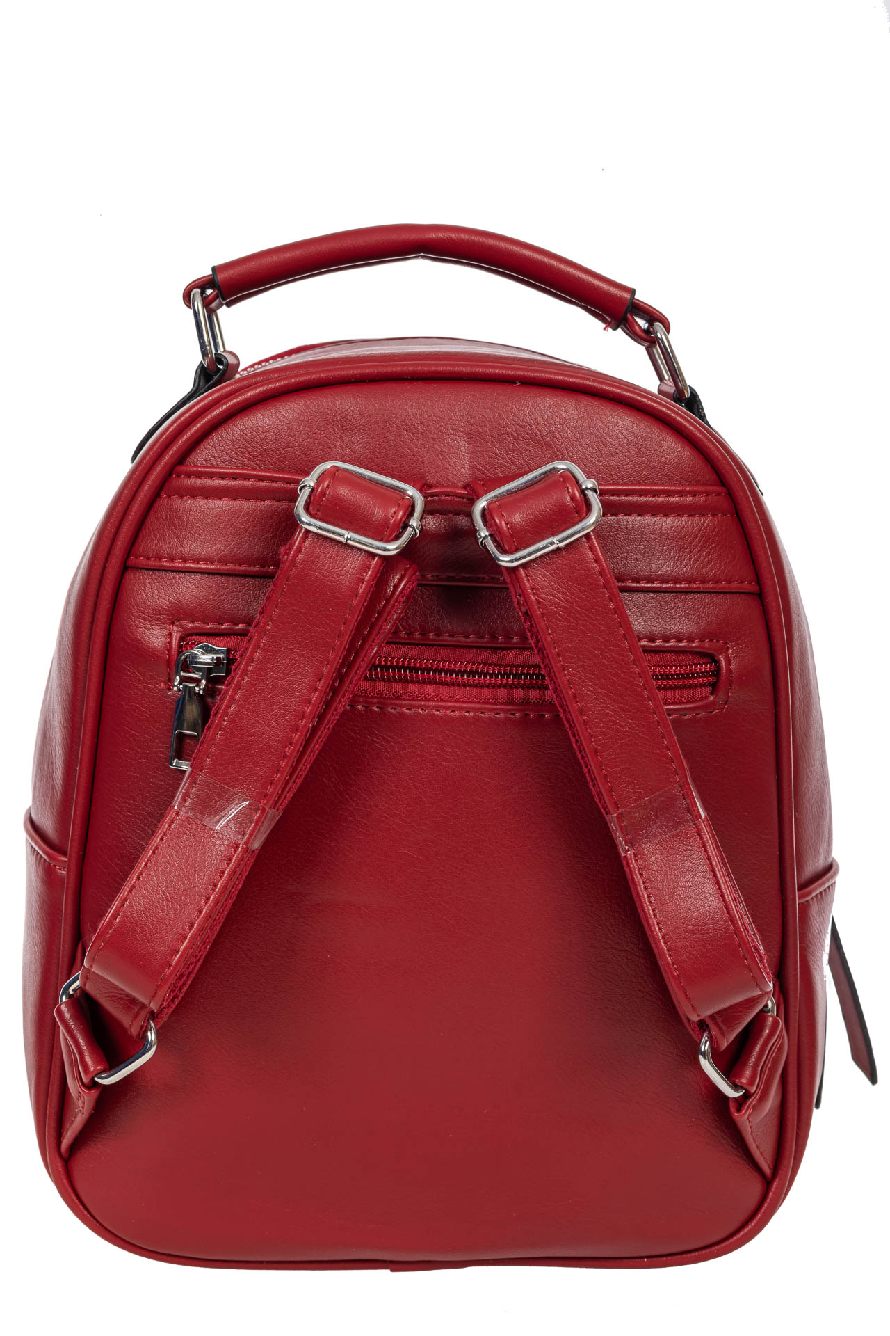 На фото 3 - Рюкзак женский из гладкой экокожи, цвет бордовый