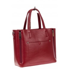 На фото 2 -  Женская сумка тоут из гладкой экокожи, цвет красный