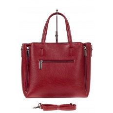 На фото 3 -  Женская сумка тоут из гладкой экокожи, цвет красный
