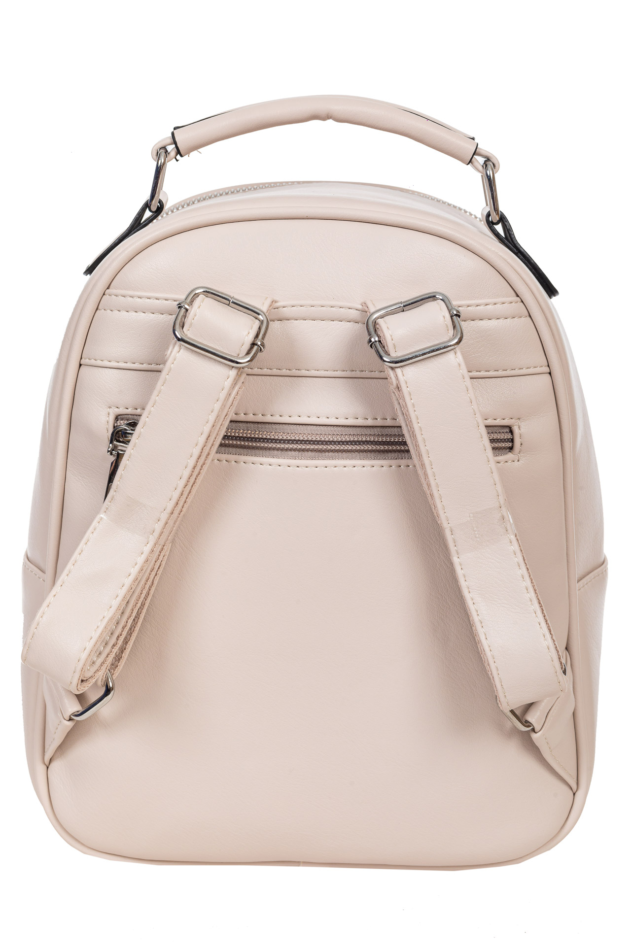 На фото 3 - Женский рюкзак из гладкой искусственной кожи, цвет кремовый