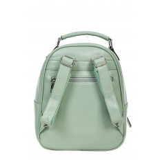 На фото 3 - Женский рюкзак из гладкой искусственной кожи, цвет светло-зелёный