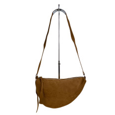 На фото 2 - Женская сумка-седло из искусственной замши, цвет рыже-коричневый На фото 2 - Женская сумка-седло из искусственной замши, цвет рыже-коричневый