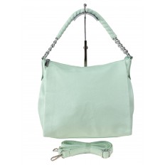 На фото 2 - Женская сумка хобо из искусственной кожи, цвет светло зеленый