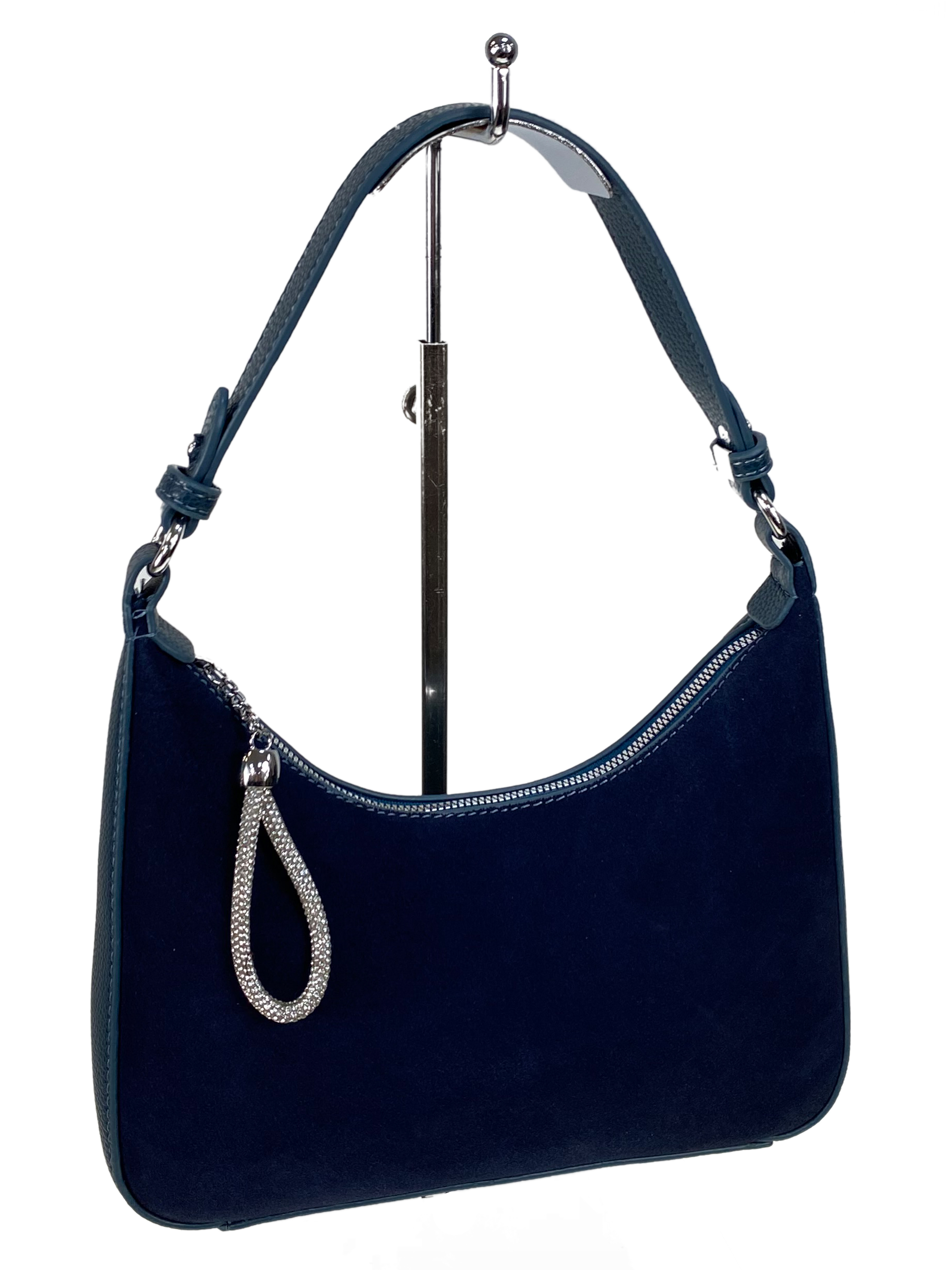 На фото 1 - Женская сумка  из натуральной замши и  искусственной кожи, цвет синий