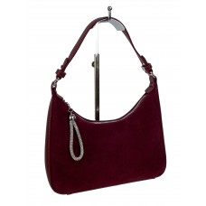 На фото 1 - Женская сумка  из натуральной замши и  искусственной кожи, цвет бордовый