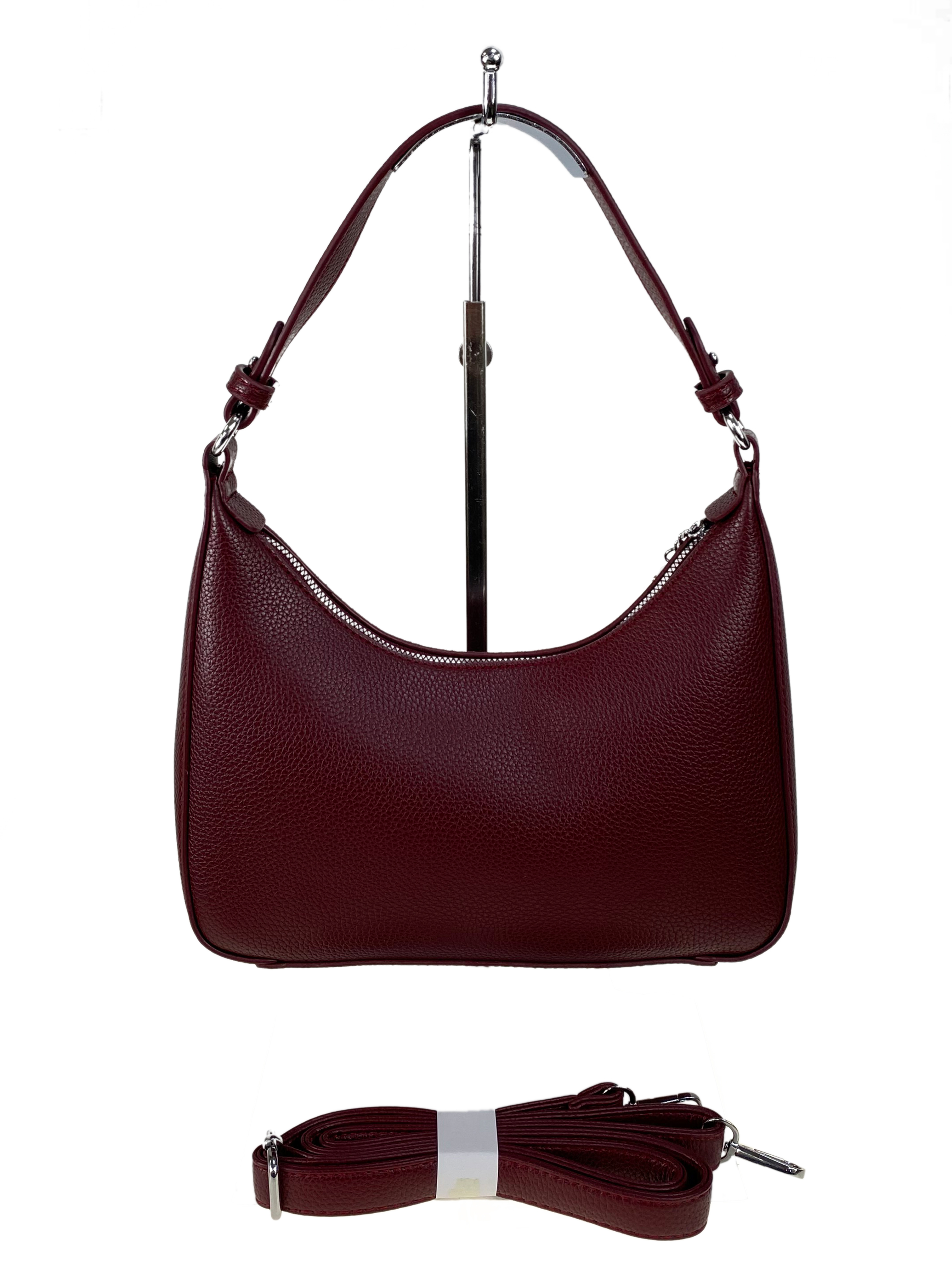 На фото 2 - Женская сумка  из натуральной замши и  искусственной кожи, цвет бордовый