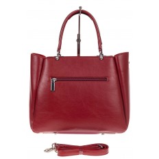 На фото 3 - Женская сумка тоут из гладкой экокожи, цвет красный