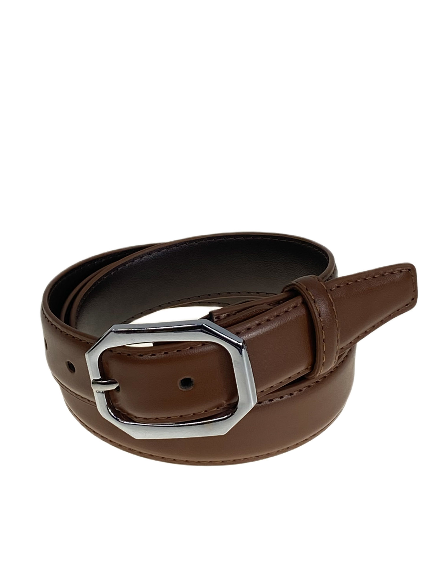 На фото 1 - Ремень женский из искусственной кожи , цвет  коричневый