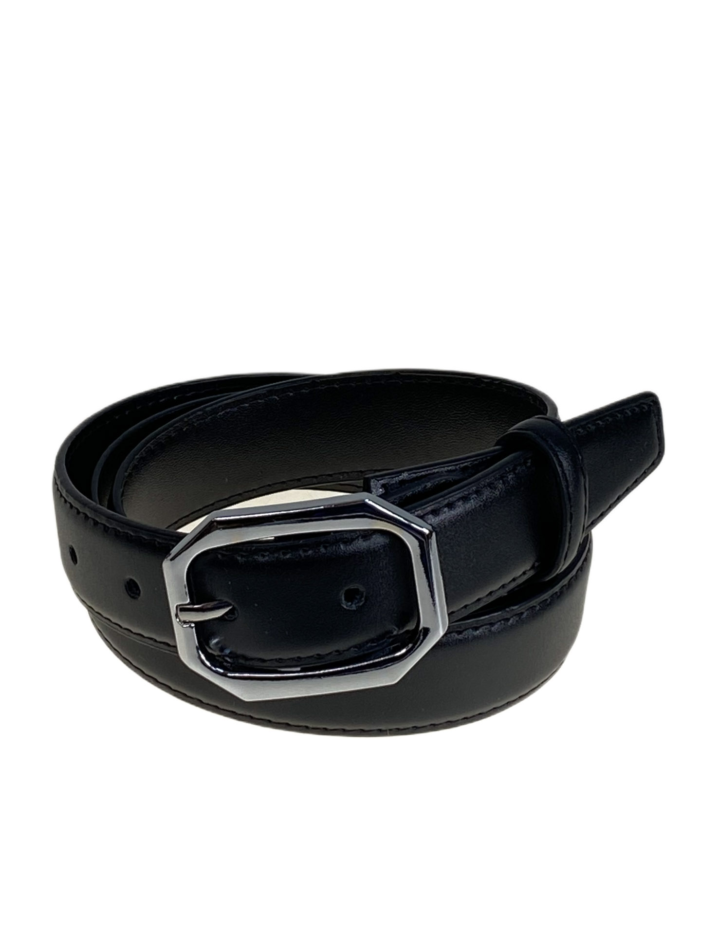 На фото 1 - Ремень женский из искусственной кожи , цвет  черный