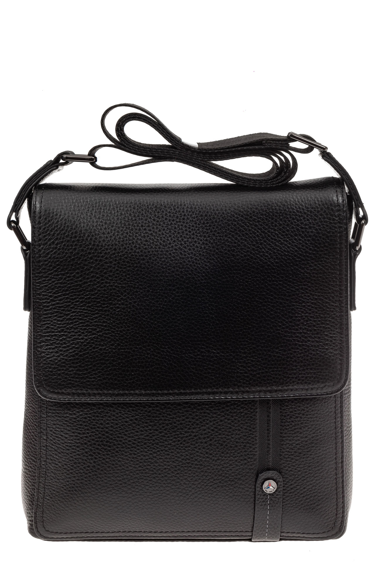 На фото 2 - Мужская кожаная сумка планшет, цвет черный