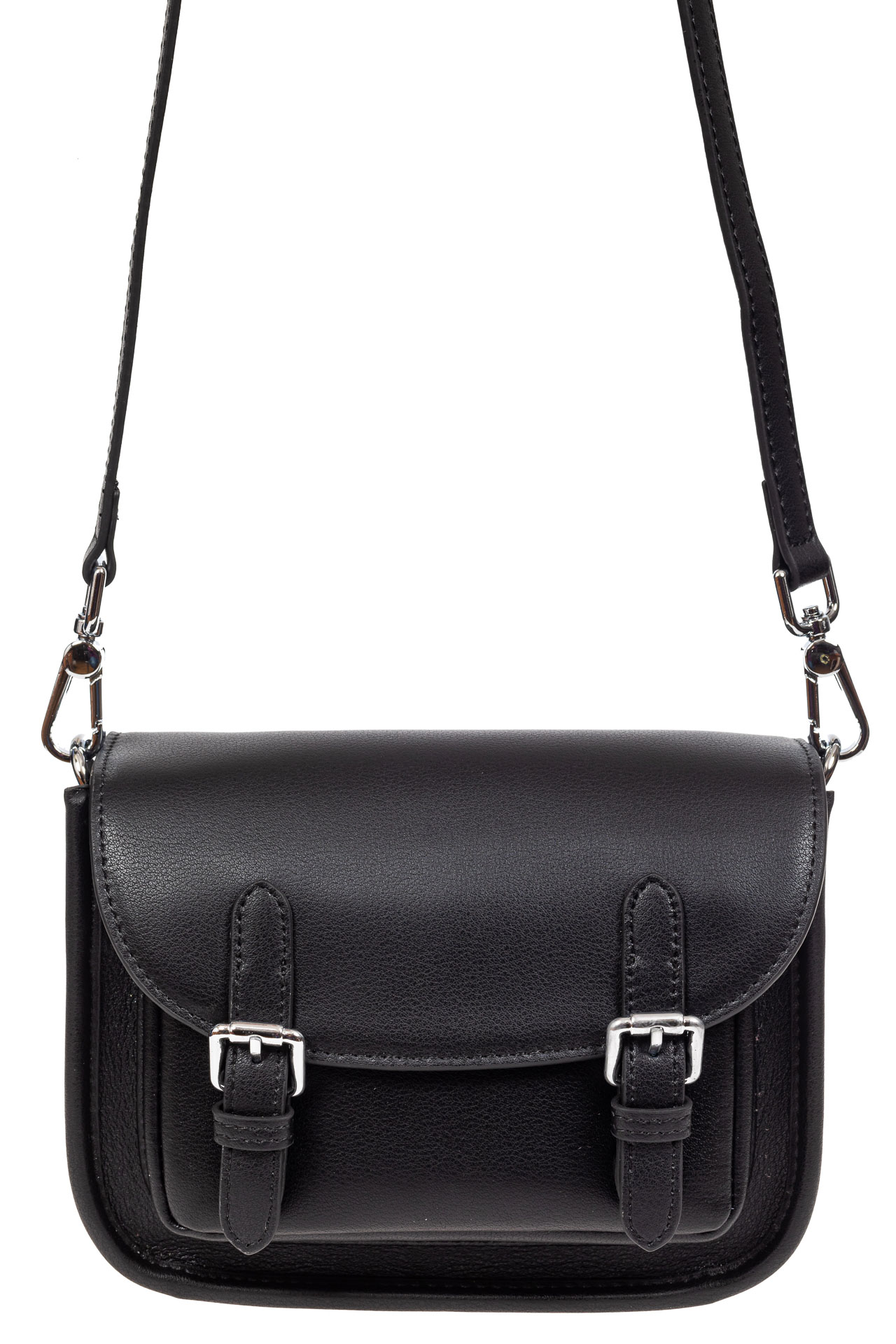 На фото 2 - Кожаная сумка Saddle Bag, цвет черный