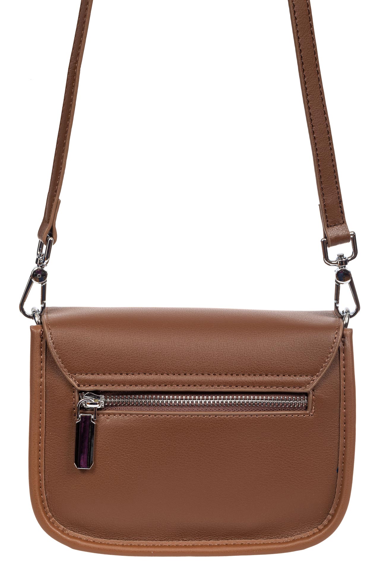 На фото 3 - Кожаная сумка Saddle Bag, цвет коричневый