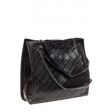 На фото 1 - Стеганая женская сумка из искусственной кожи, цвет черный