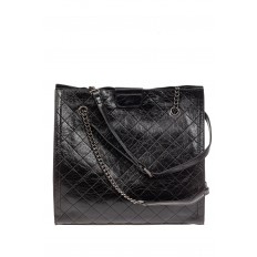 На фото 2 - Стеганая женская сумка из искусственной кожи, цвет черный