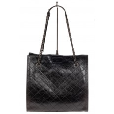 На фото 3 - Стеганая женская сумка из искусственной кожи, цвет черный
