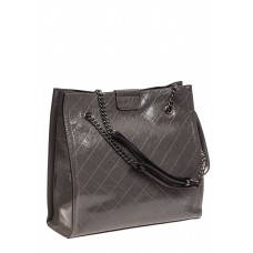 На фото 1 - Стеганая женская сумка из искусственной кожи, цвет серый