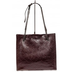 На фото 3 - Стеганая женская сумка из искусственной кожи, цвет баклажан