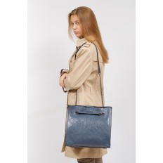 На фото 5 - Стеганая женская сумка из искусственной кожи, цвет голубой