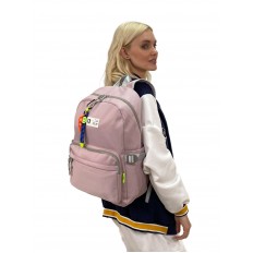 На фото 2 - Молодежный рюкзак из текстиля, цвет розовый